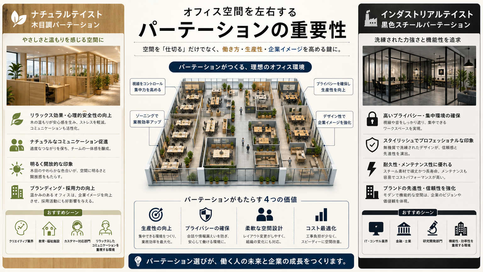 デザインテイスト別事例とは｜オフィス内装で押さえるべき結論